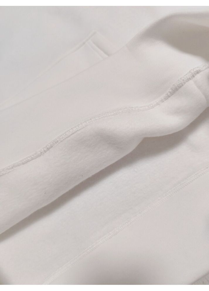 Жіноча біла спортивна туніка-худі на флісі, 100% бавовна! NONA (368778797)