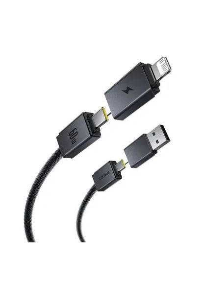 USB/PD кабель Versatile Two-for-Two U+C to C+L 60W 1m P10383000121-01 Baseus (372011385)