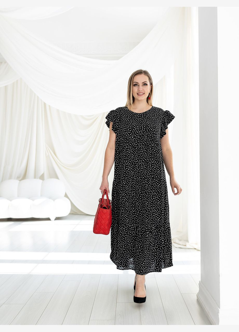 Черное вечернее платье прима 50 черный горох 0319 Vlavi