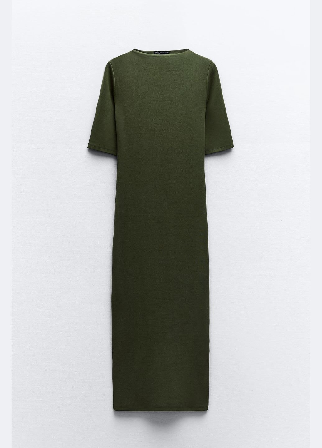Темно-зеленое повседневный платье Zara однотонное