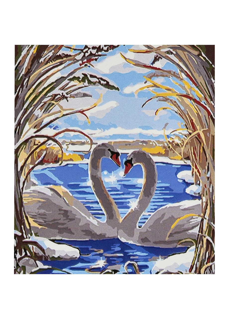 Картина за номерами ПРЕМІУМ Лебедина вірність розміром 30х40 см (SS1189) Strateg (362487457)