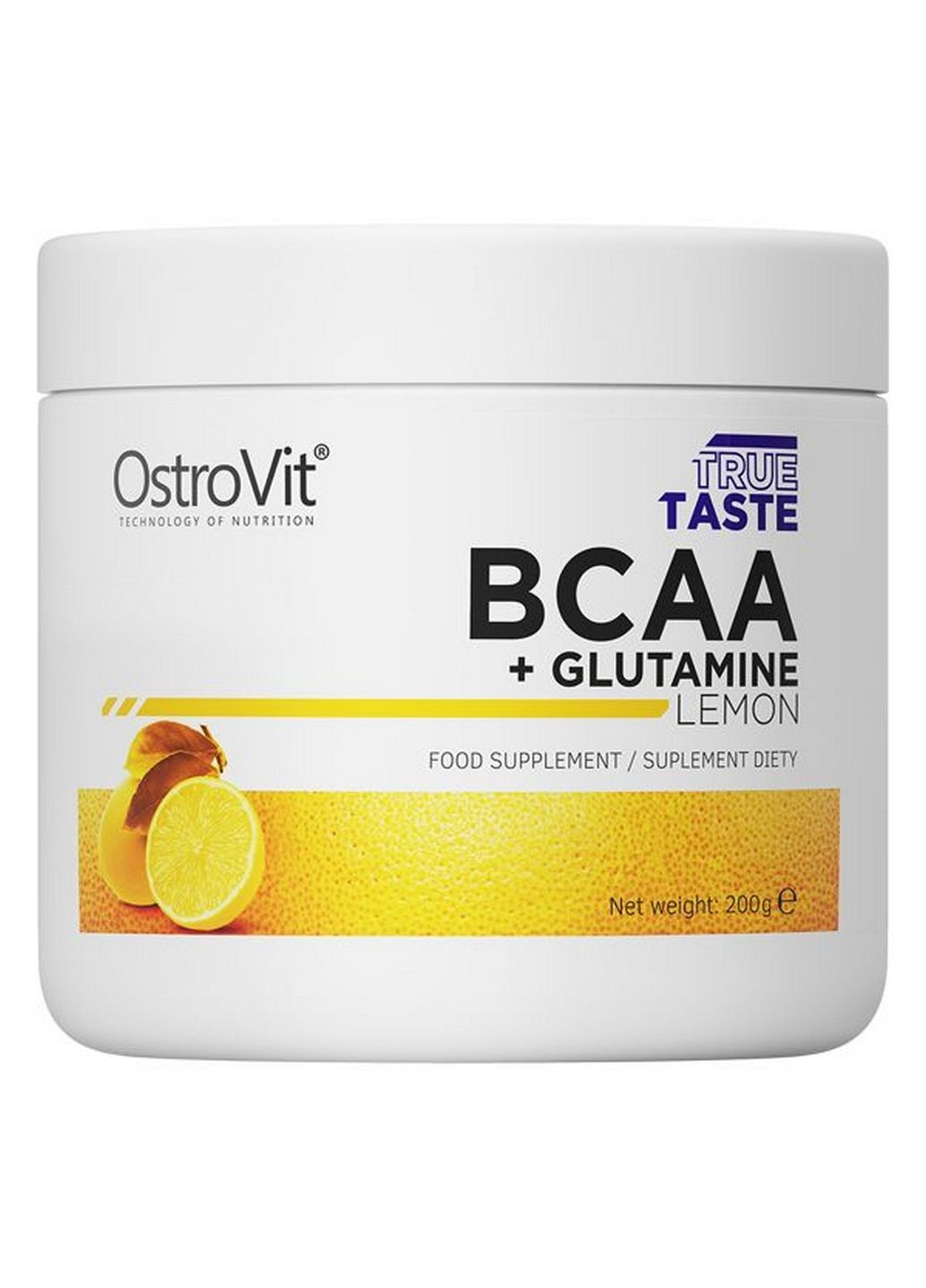 Амінокислота BCAA + Glutamine, 200 грам Лимон Ostrovit (293341335)
