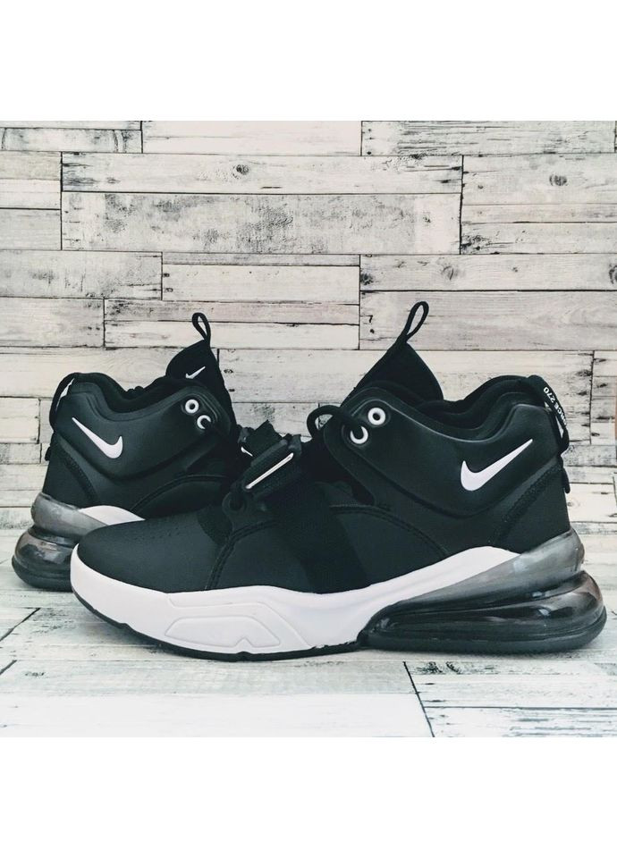 Чорні Осінні кросівки чоловічі nike air force 270 black white 2 найк аір форс 1 преміум No Brand