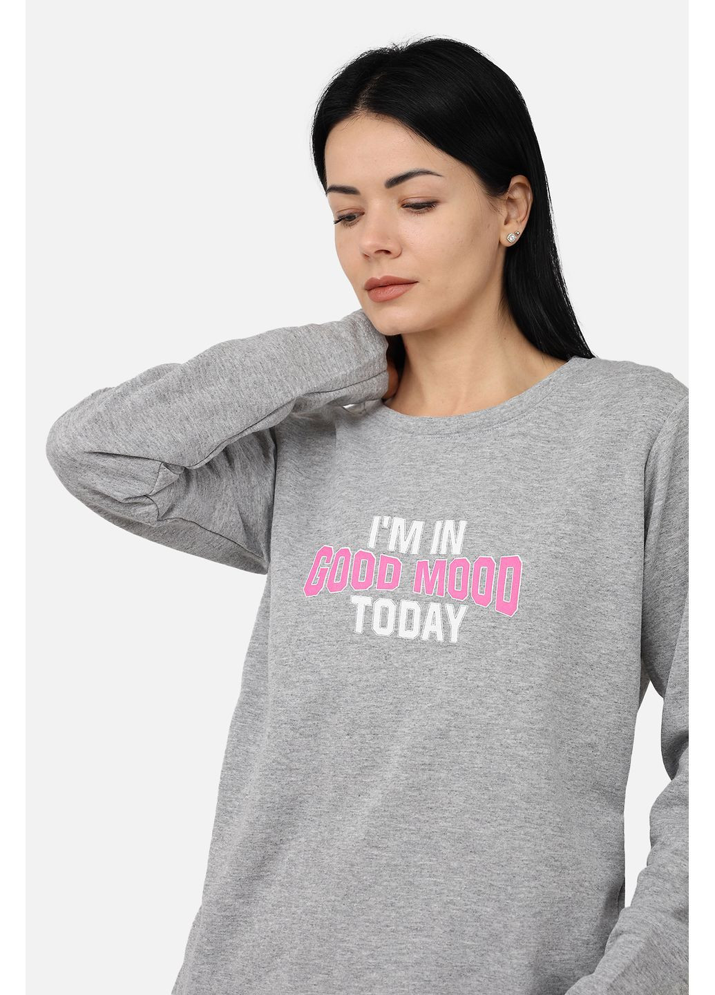 Светло-серая зимняя пижама с штанами женская цвет светло-серый cb-00285773 Carla Mara