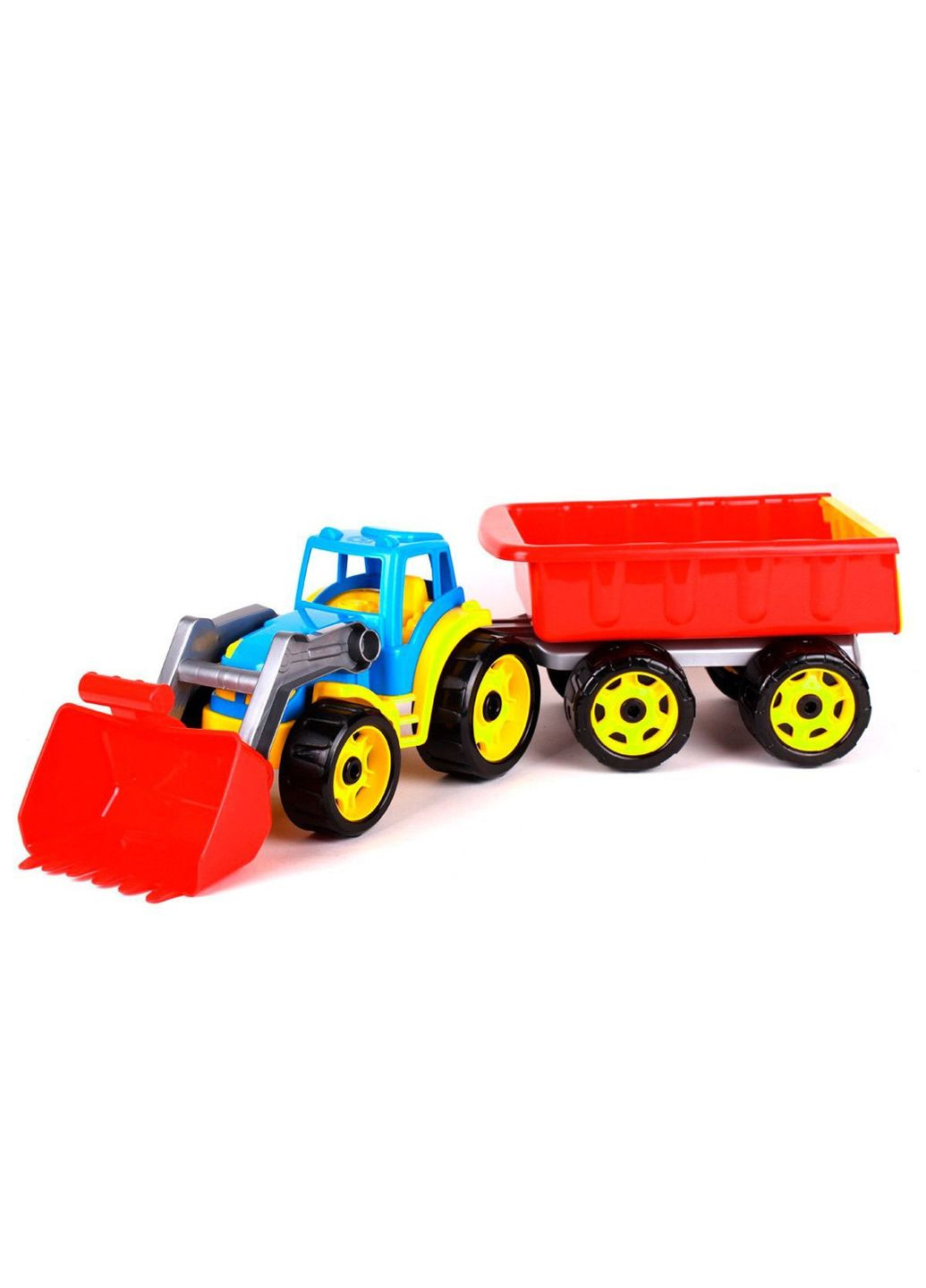 Трактор с ковшом и прицепом синий ТехноК (294753370)