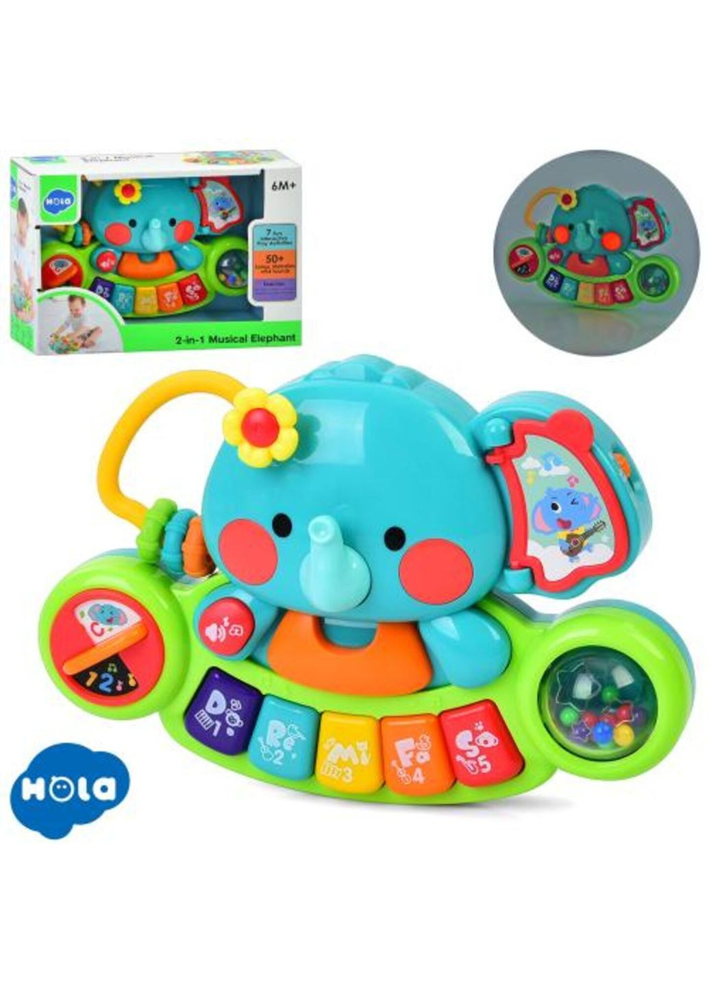 Дитяче розвиваюче піаніно Слонік 3135 20см Hola (370370267)