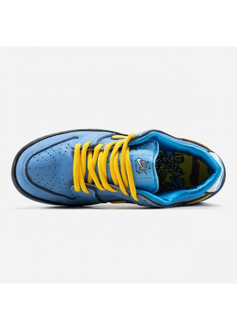 КРОСІВКИ ЖІНОЧІ NIKE SB DUNK LOW X POWERPUFF GIRLS BLUE YELLOW НАЙК СБ ДАНК No Brand жовті демісезони (368862367)