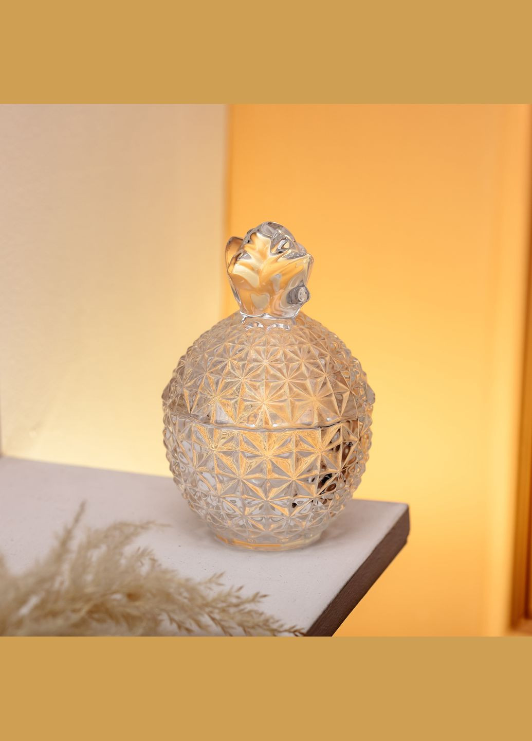 Цукерниця склянна Ананас із кришталевого скла з кришкою Yiwu (328603005)