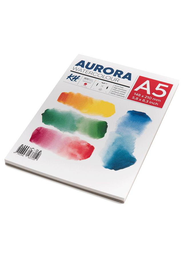Альбом для акварелі Watercolour 300г/м2 12 л HP дрібне зерно Aurora (362586447)