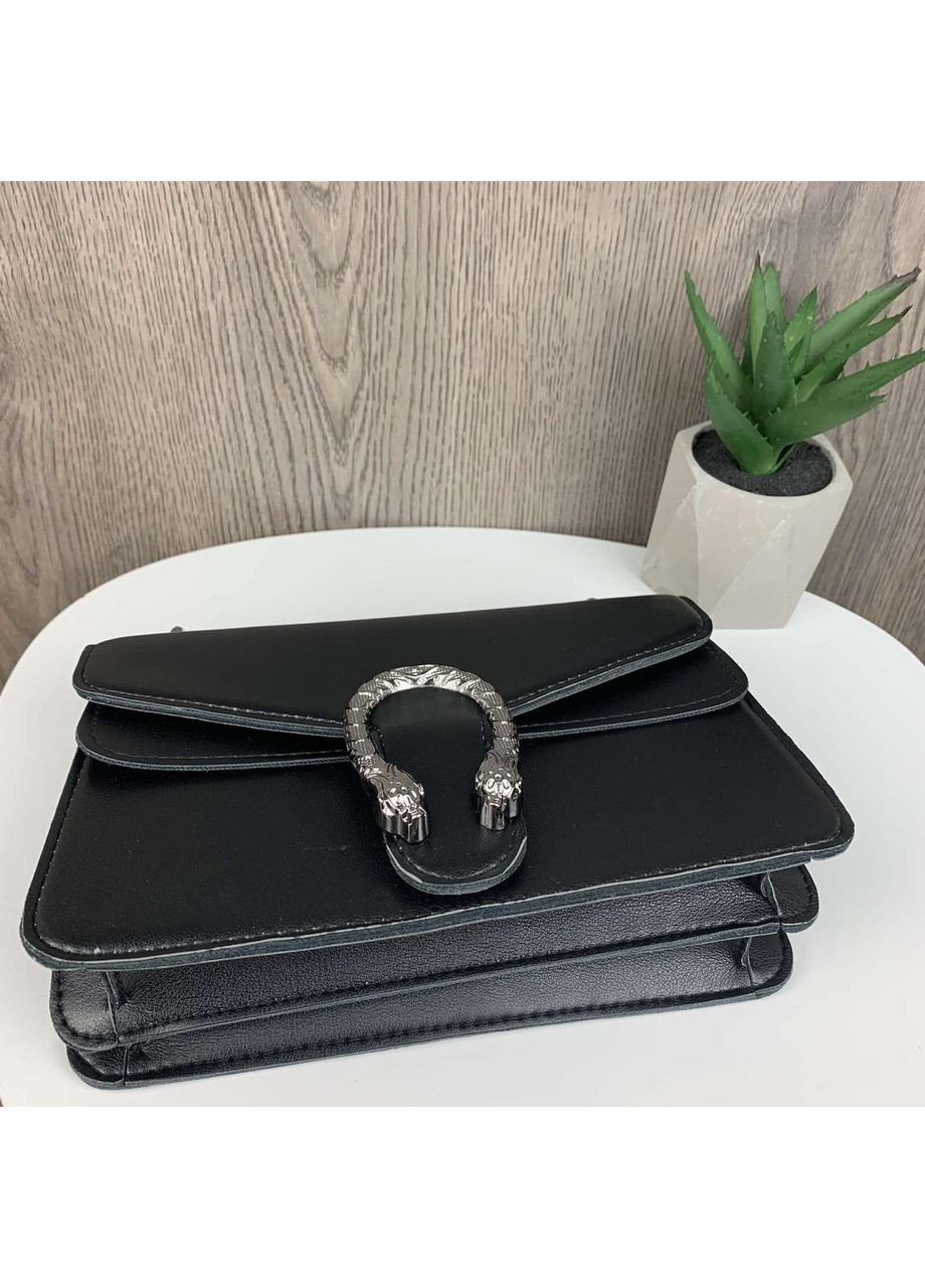 Детская мини сумочка клатч с подковой на плечо черная молочная из экокожи No Brand (351536730)