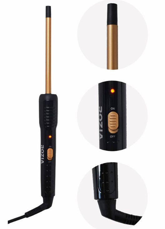 Профессиональная плойка с турмалиновым покрытием для афро кудрей HR776 афро кудри 10 мм 30 Вт Rozia (296925759)