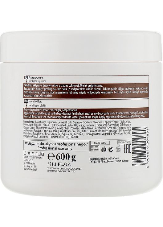 Сахарный скраб для тела Body Program Sugar Body Scrub 600g (543901-39361) Bielenda (368740981)