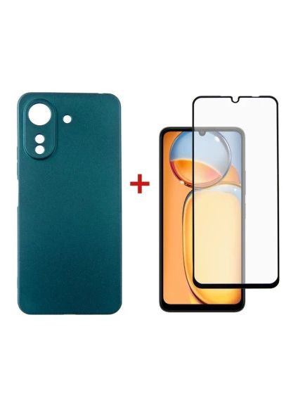 Чохол до мобільного телефона Kit for Xiaomi Redmi 13C case + glass (Green) (DG-KM-54) DENGOS Kit for Xiaomi Redmi 13C case + glass (Green) (357238266)