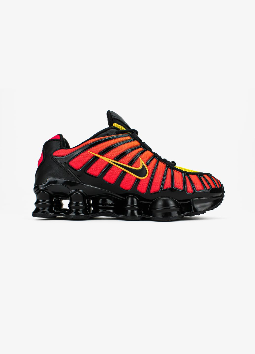 Оранжевые всесезонные кроссовки мужские и женские nike shox tl black orange tiger | найк шокс тл черные оранжевые No Brand