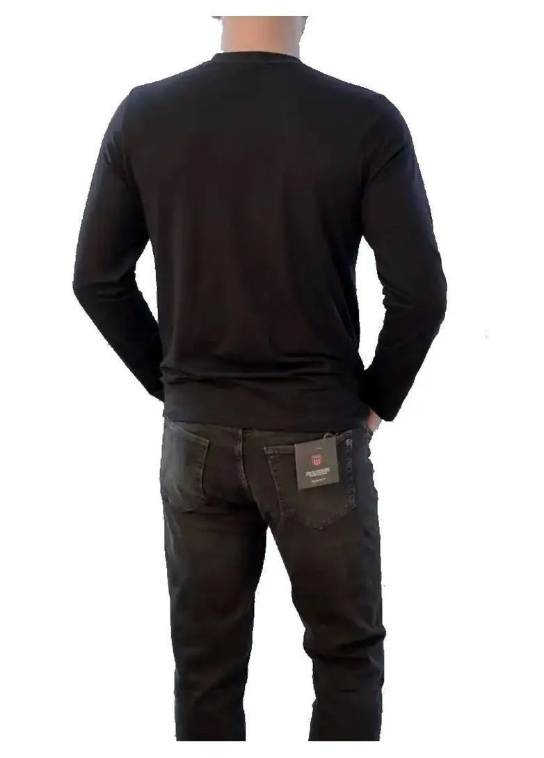 Лонгслів чоловічий Armani Exchange CLASSIC LOGO логотип чорний повсякденні, кежуали бавовна органічна