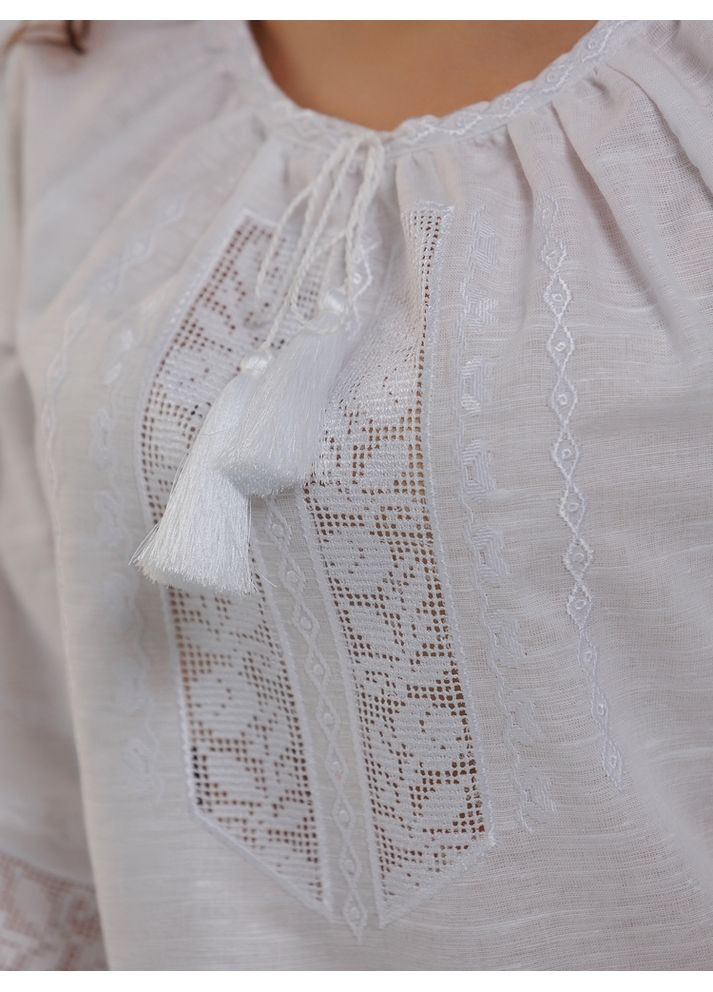 Біла жіноча вишита блуза біляна романтична (fm2955) Folk Moda (365729891)