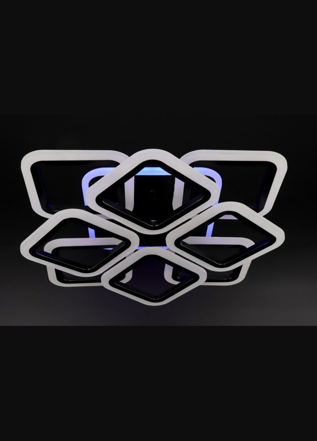 Люстра світлодіодна стельова LED світильник для квартири на стелю лед з пультом 25753 Чорний 11х50х50 см. Sunnysky (364499959)