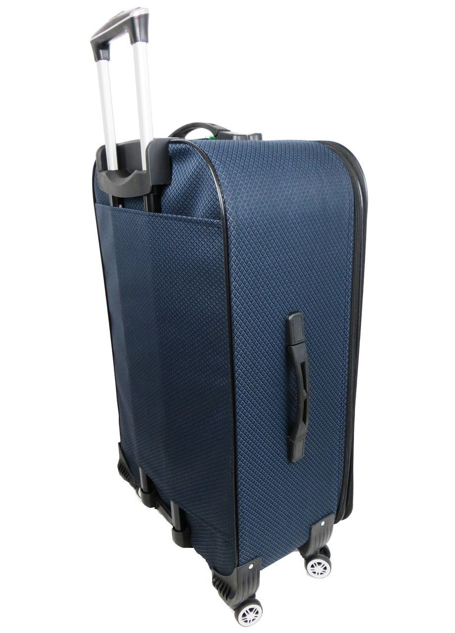 Тканева середня валіза на колесах 67L Gedox темно-синя в клітку No Brand (361156684)