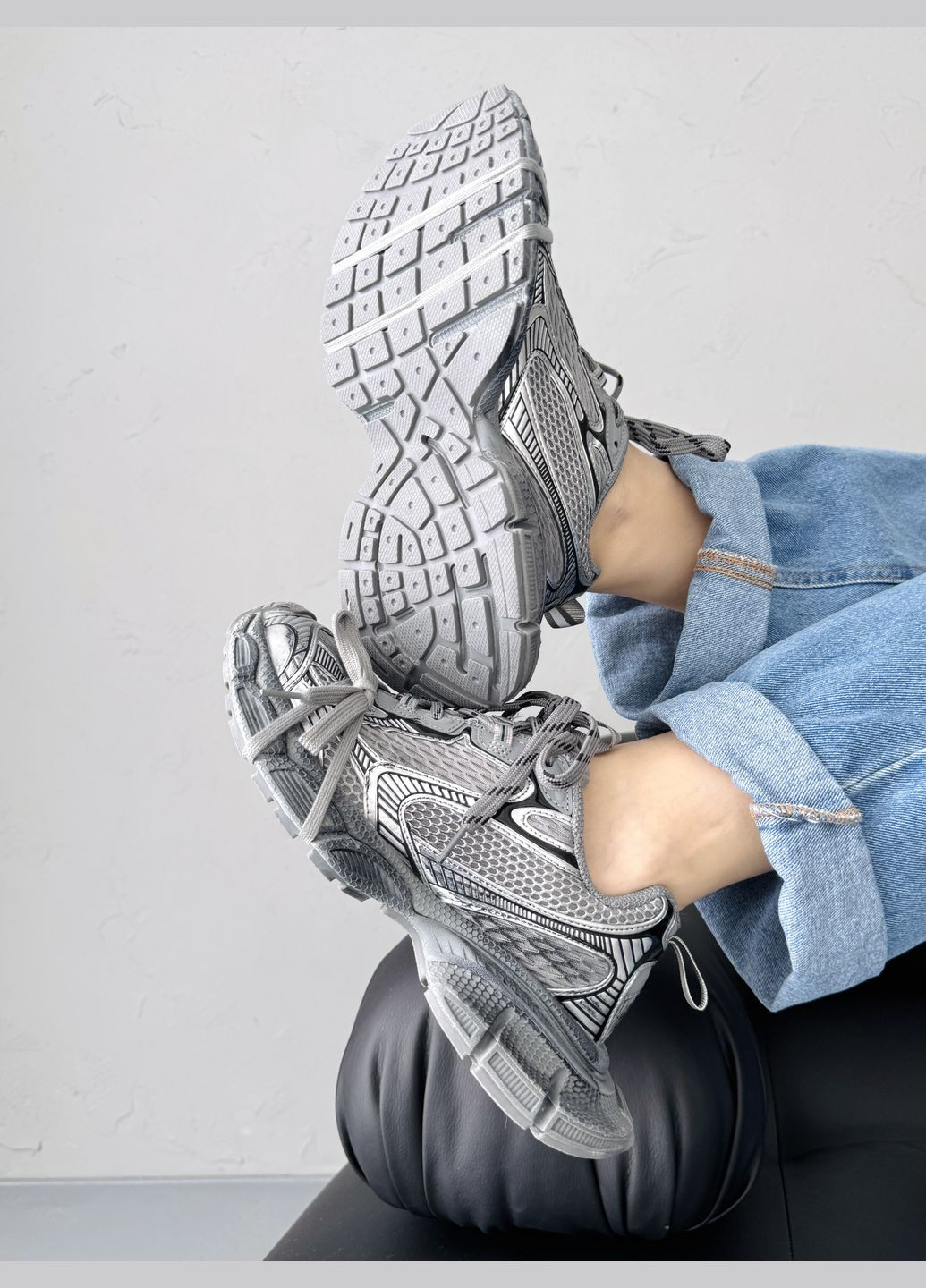 Кроссовки женские и мужские Balenciaga 3XL Grey | Баленсиага 3ХЛ серые No Brand серые демисезоны (341264131)