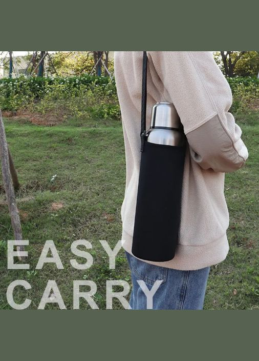 Термос вакуумный туристический 600мл из нержавеющей стали Silver с чашкой + чехол GIANXI (297949586)