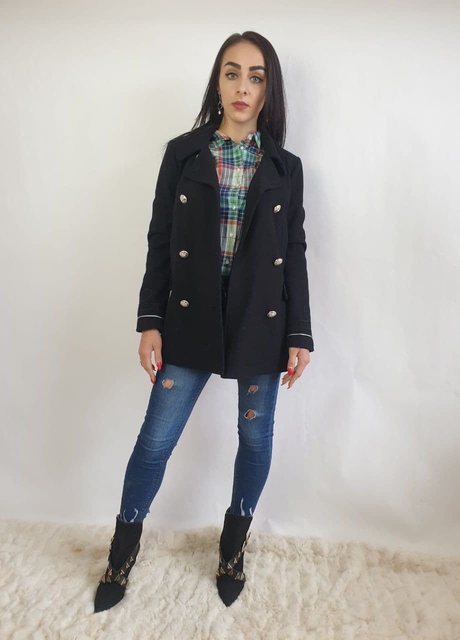 Черное демисезонное Пальто CHNH171178 Черный Naf Naf