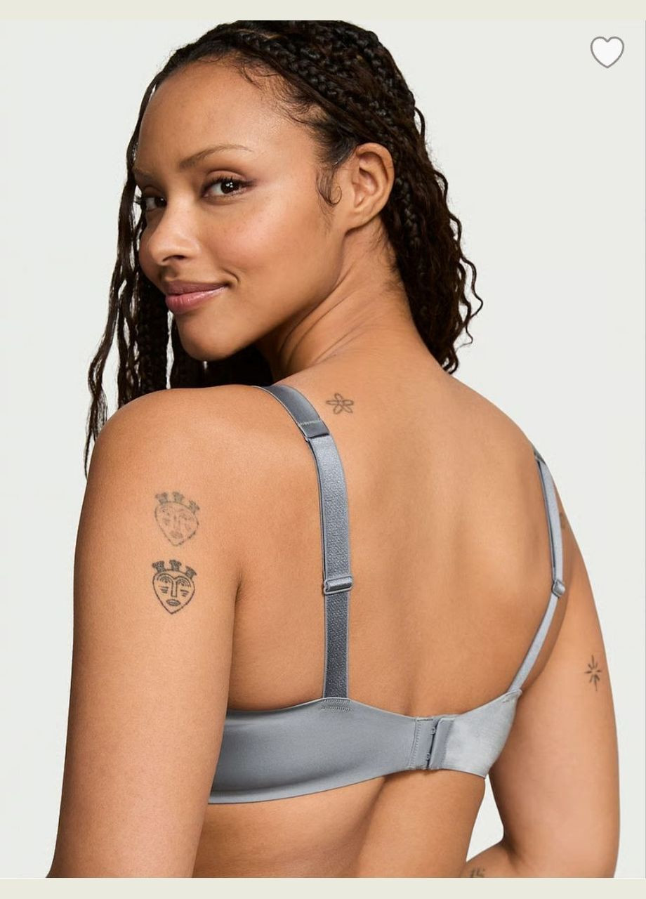 Сірий планж бюстгальтер scattered shine strap push-up bra 34в Victoria's Secret з кісточками поліамід, еластан