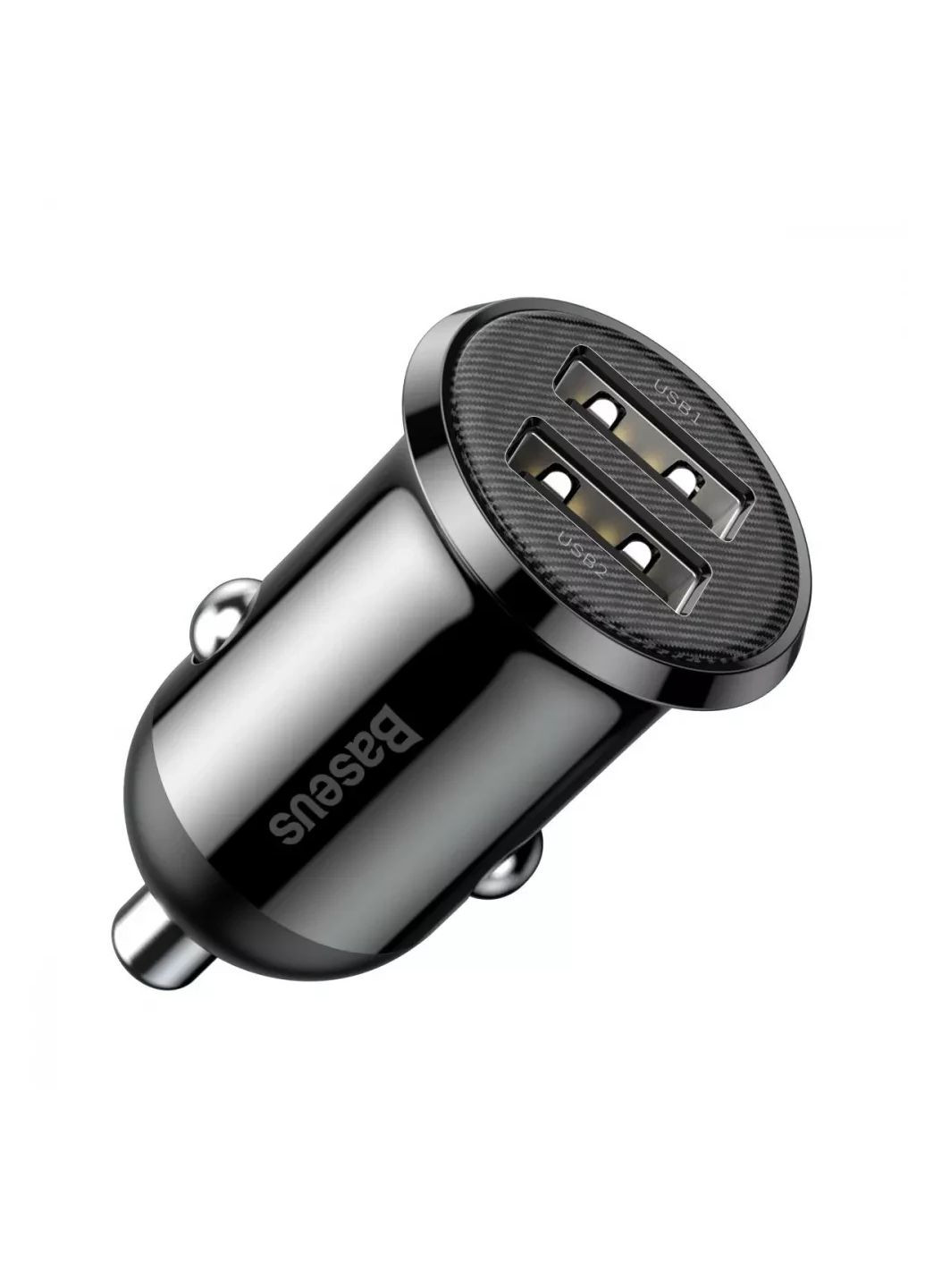 Зарядка в прикурювач Grain Pro Car Charge 2 USB 4.8A Чорний Baseus (360528319)