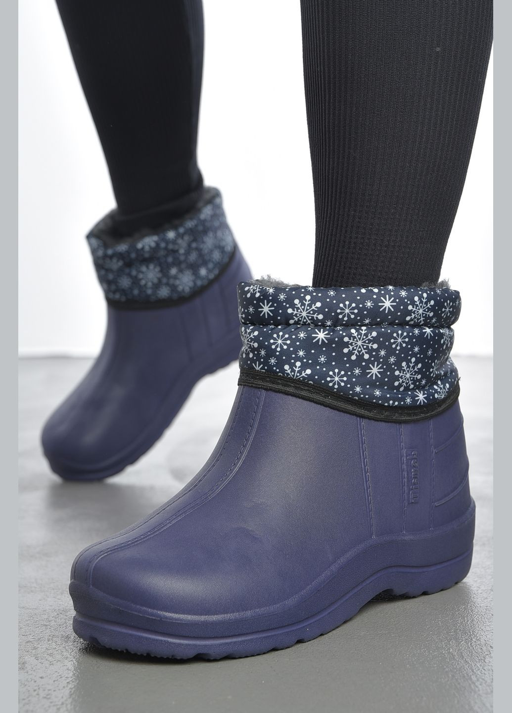 Дутики жіночі на хутрі темно-синього кольору Let's Shop (303772117)