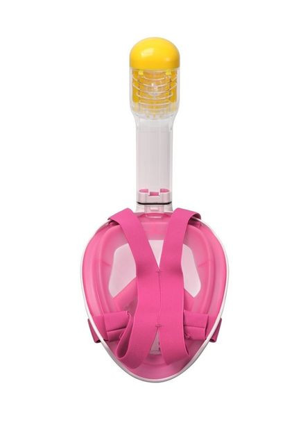 Повнолицева маска для плавання снорклинга FREE BREATH (L/XL) з кріпленням для камери Рожева VTech (352196527)