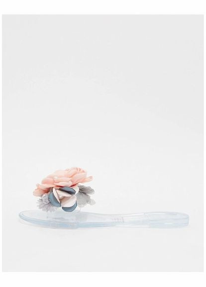 Шльопанці Asos floral faux pearl jelly slides (290841844)