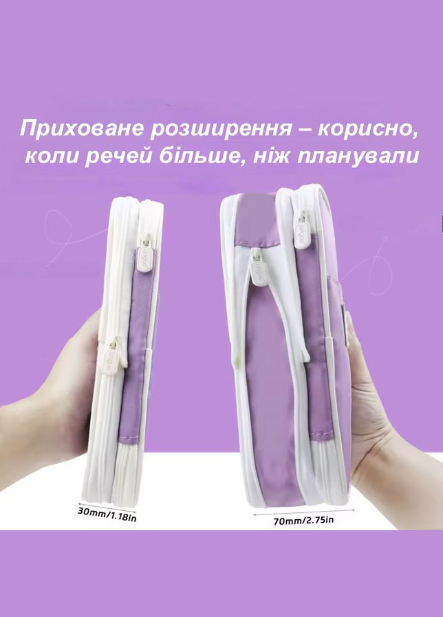 Пенал шкільний на два відділення на блискавці, розкладний, для школярів та студентів, косметичка, темно сірий No Brand (337169232)