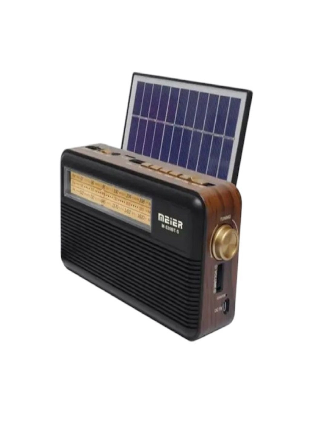 Радіоприймач портативний Meier M 520 радіо на акумуляторі з сонячною панеллю Чорний VTech (319204118)