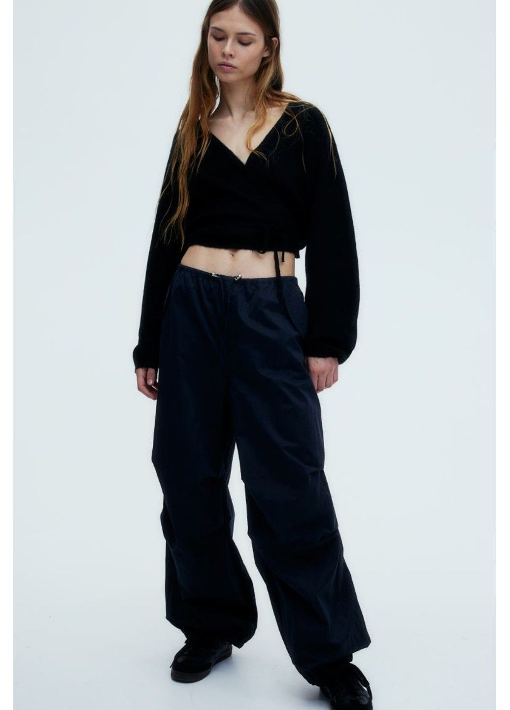 Жіночі штани-парашути Н&М (56833) XS Чорні H&M (288838907)