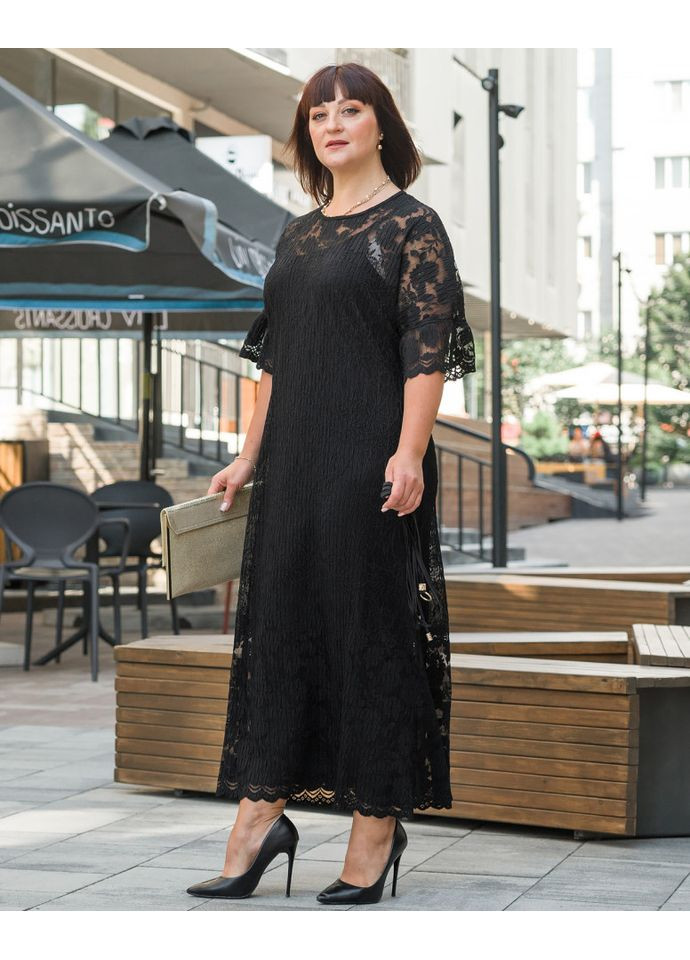 Черное платье 14576-2 Alenka Plus