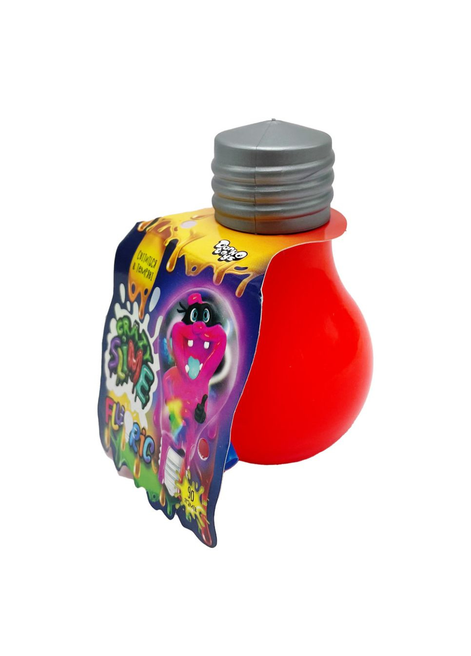 В'язка маса лампочка Fluoric "Crazy Slime" SLM-07-01U світиться в темряві Помаранчевий Danko Toys (307838170)