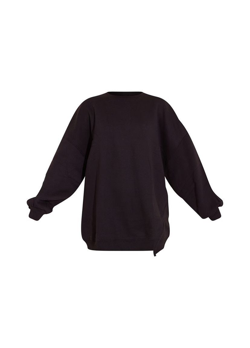 Чорний світшот на флісі PrettyLittleThing однотонний (361154880)