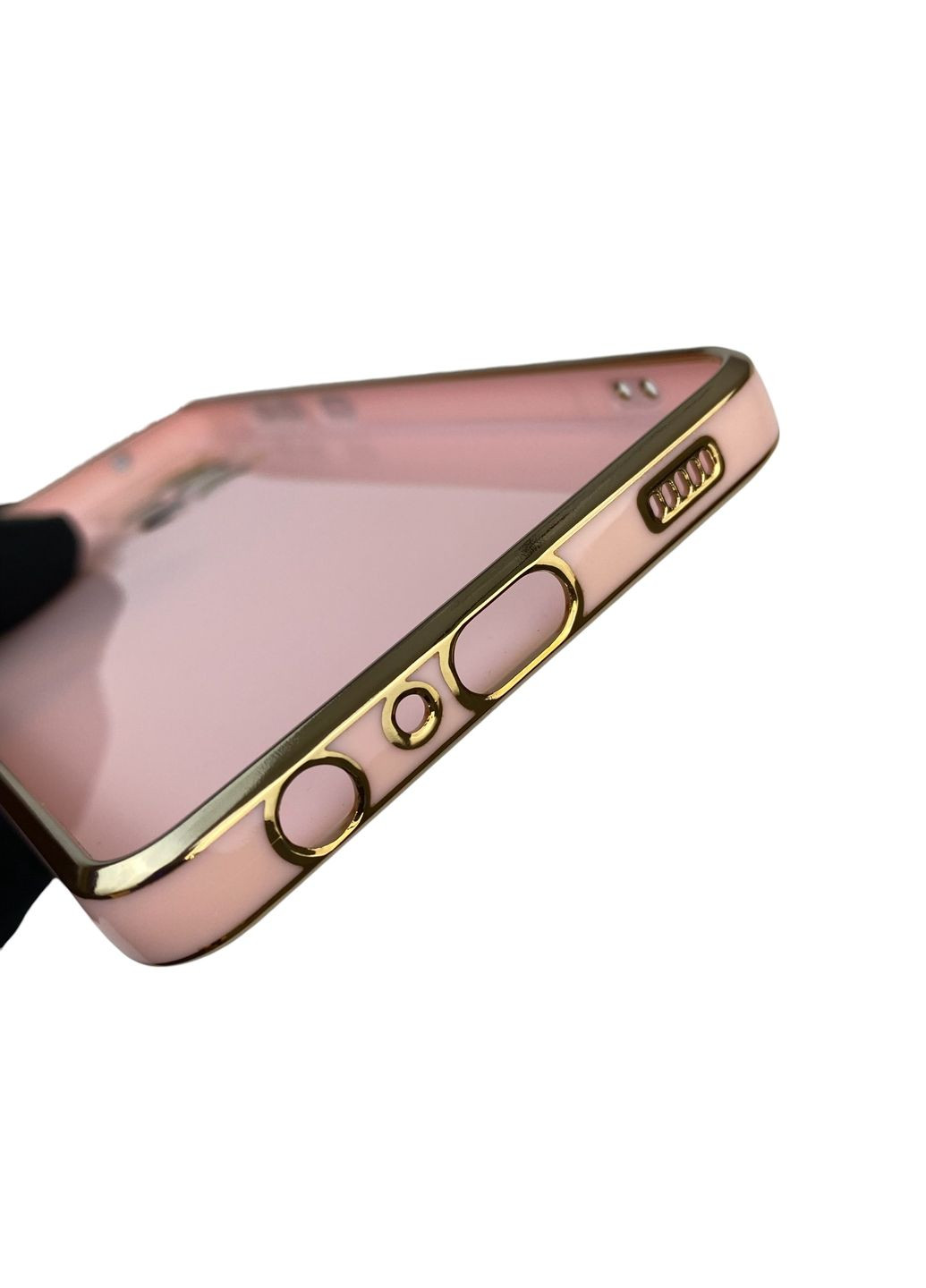 Чехол для Galaxy A72 SM-A725F с защитой камеры с золотой окантовкой на самсунг а72 пудровый gs1 Samsung (366234058)