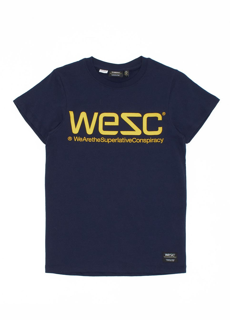Темно-синя футболка basic,темно-синій з принтом жовтий, Wesc