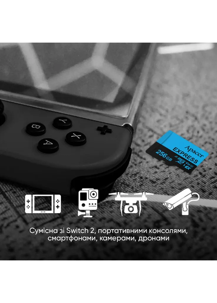 Карта памяти microSDXC (UHS-1 U3) 128Gb class 10 V30 A1 Read/Write:810/700 MB/sec (Совместимо с Nintendo Switch 2) Apacer Express (382861370)