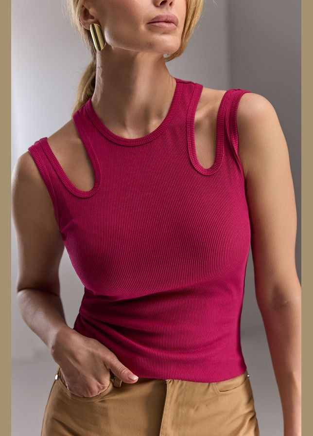 Женский трикотажный топ-майка в рубчике (1783) Triko Bakh — 334710758