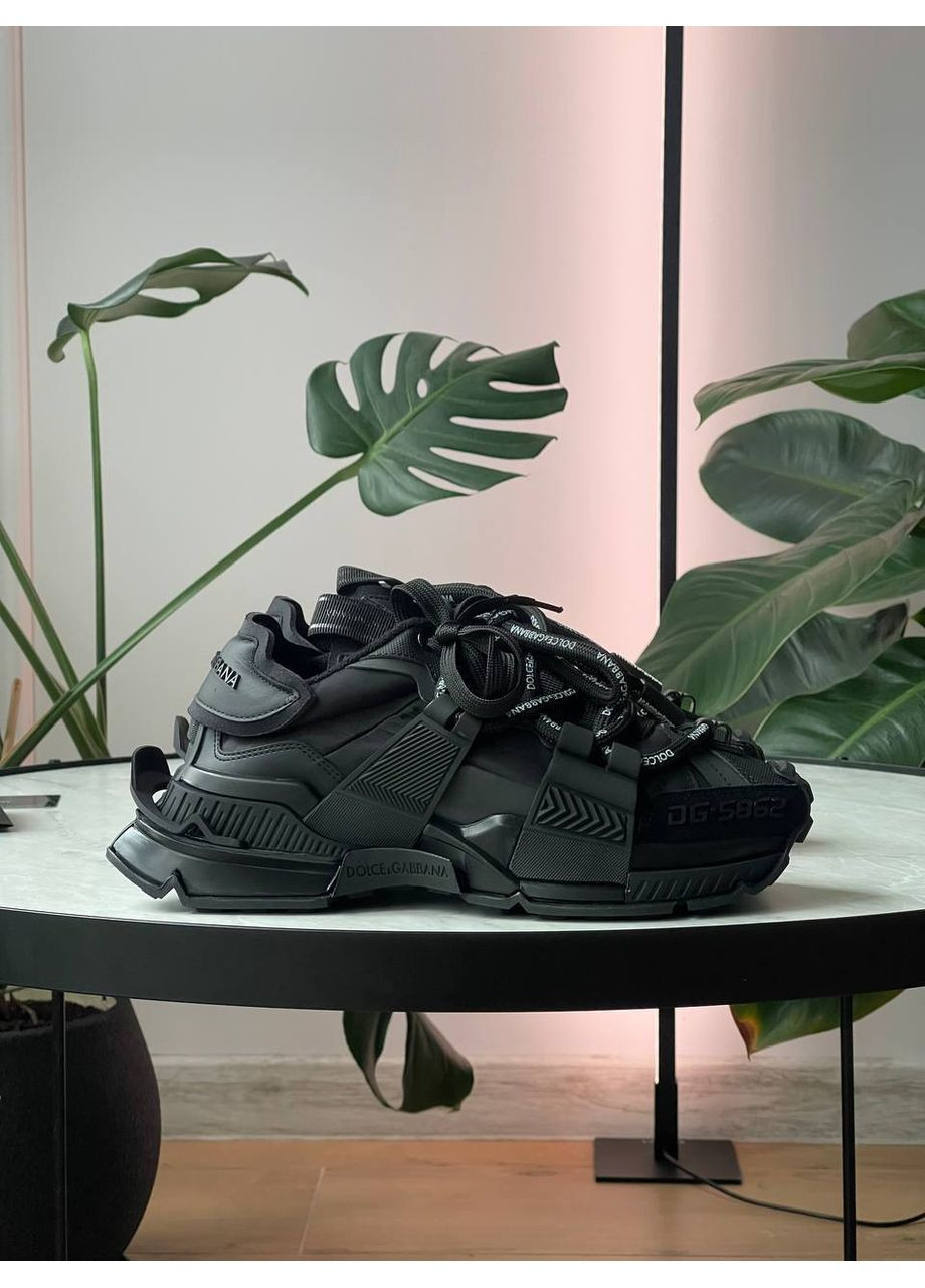 Чорні Осінні кросівки чоловічі і жіночі dolce & gabbana space black | дольче і габбана спейс чорні No Brand