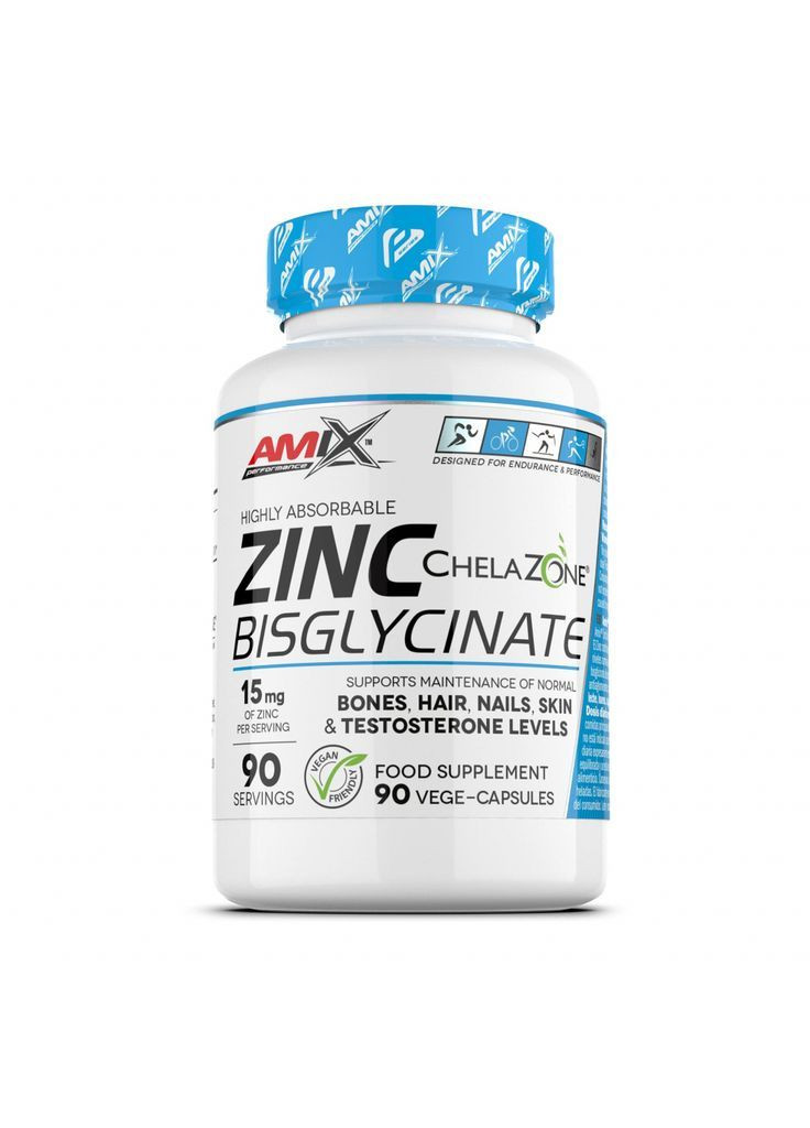 Цинк Performance Zinc Bisglycinate 90 Vcaps Amix Nutrition (370799207)