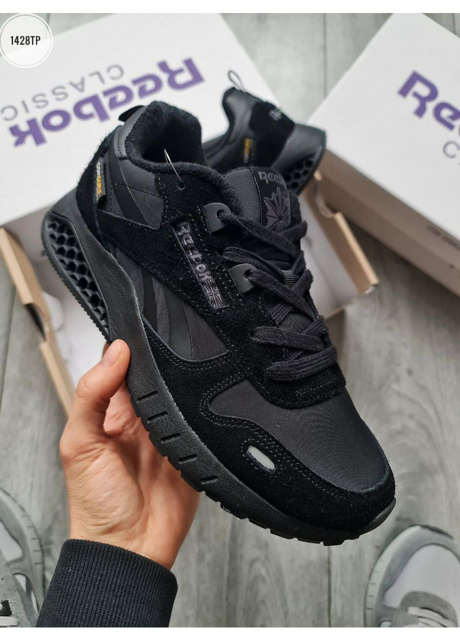 Чорні Осінні кросівки чоловічі reebok classic leather hexalite cordura black рібок No Brand