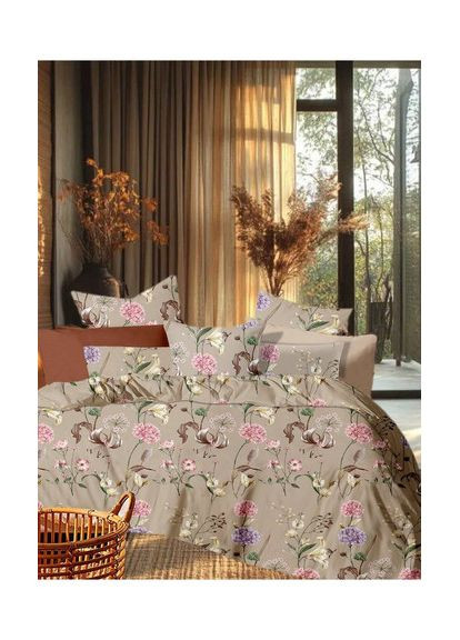 Двуспальный комплект постельного белья Beige 100% Хлопок 180х220 см (Bl2-77521) Vital-Textile (367087316)