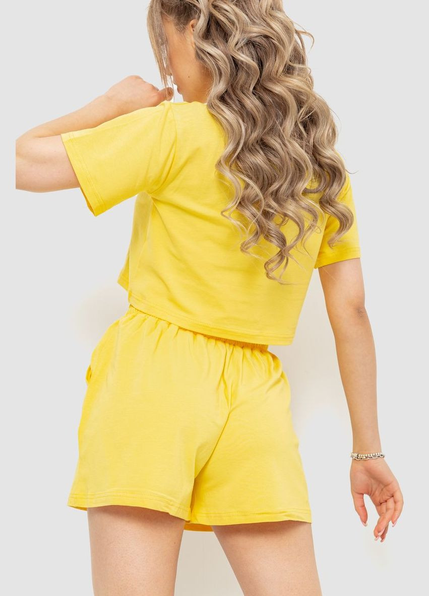 Костюм женский повседневный футболка+шорты, цвет желтый, Ager (266815878)