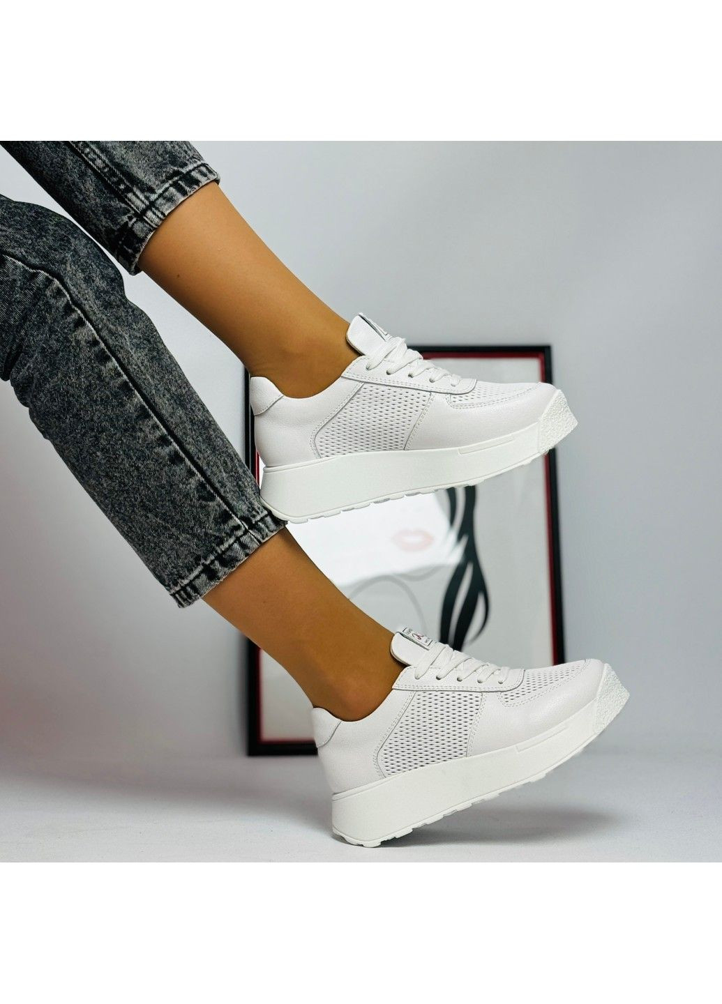 103 Кросівки Шкіряні Білі з перфорацією KDSL білі літо (295599578)