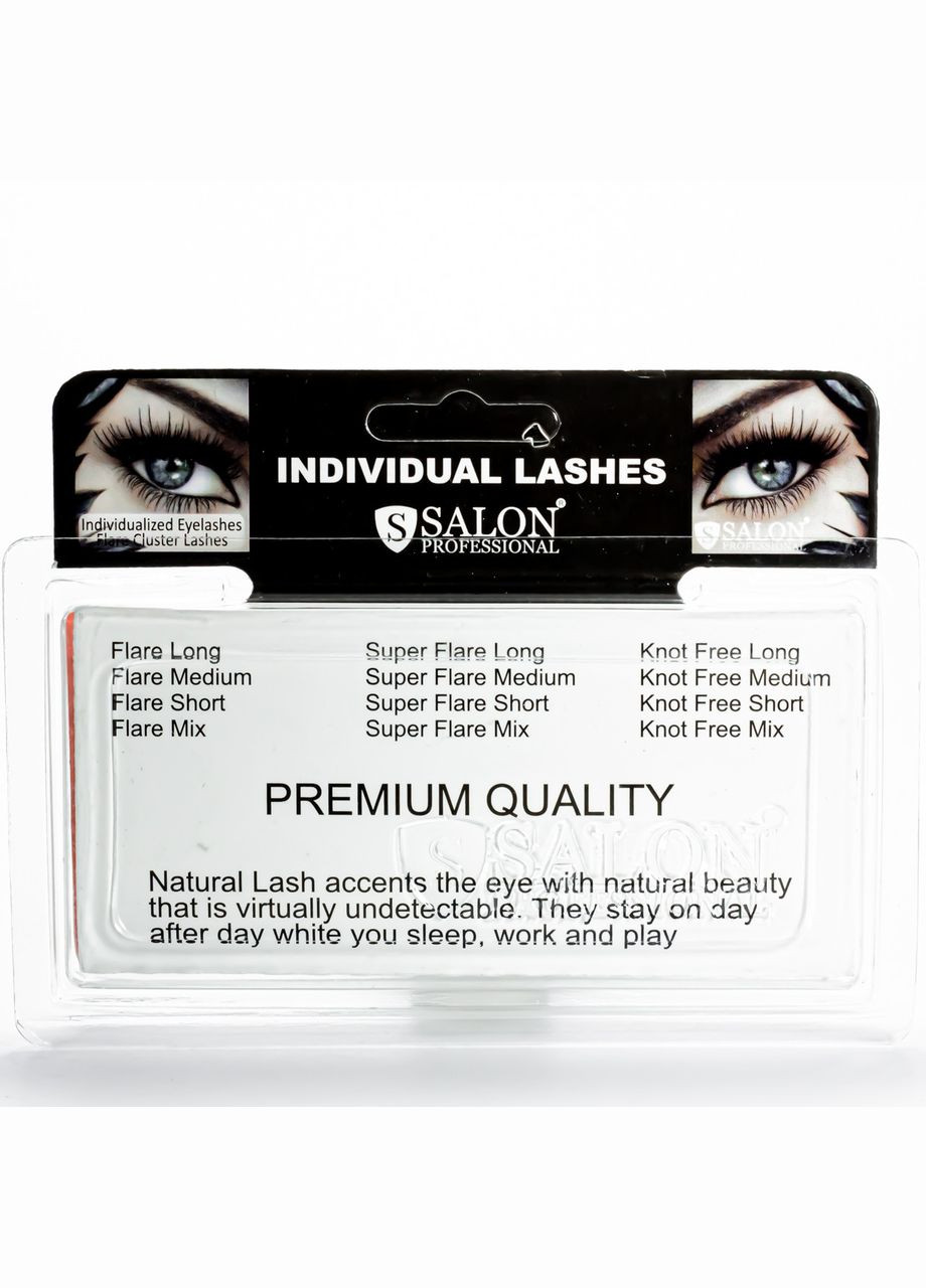 Пучкові вії для нарощування подвійні Salon Duo Flare Individual Lashes MEDIUM Salon Professional (318471327)