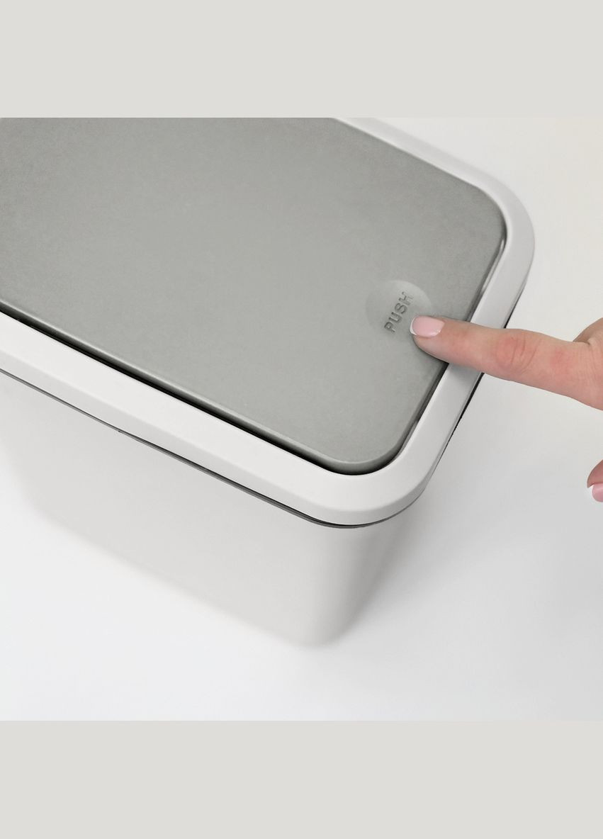 Відро для сміття MVM з кришкою BIN-04 6 л Сіре (BIN-04 6L GRAY) МВМ (365280795)