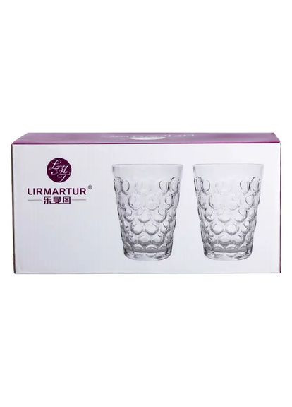 Набор стаканов из толстого стекла 6 штук по 400 мл Drops прозрачный Yiwu (334320638)