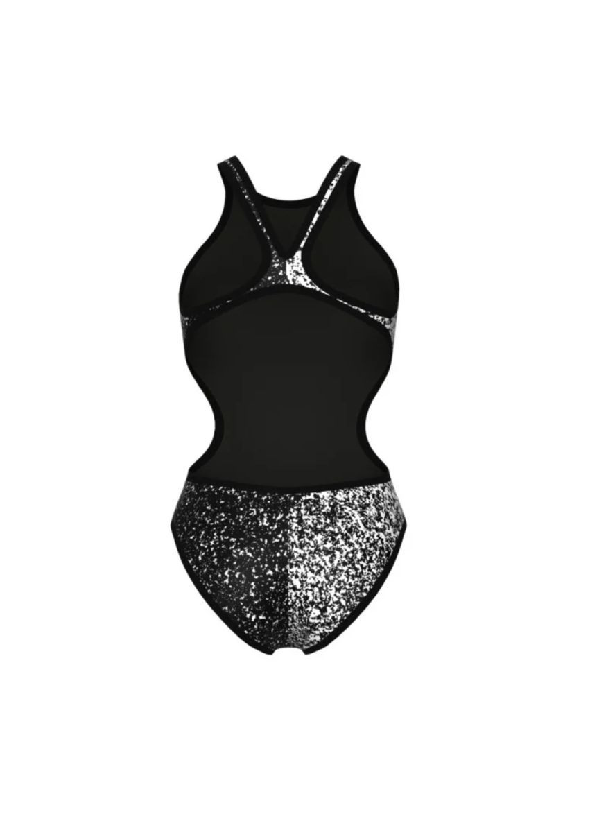 Серый летний женский купальник one paints swimsuit tech back (007917-515) черный размер Arena